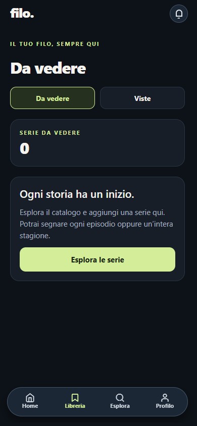 La Libreria: le serie da vedere e quelle viste, con l'invito a esplorare il catalogo.